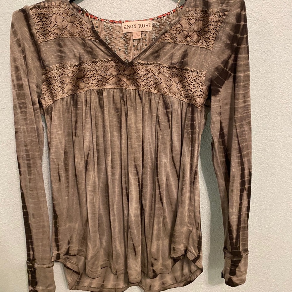 Knox Rose grey/green tie dye long sleeve